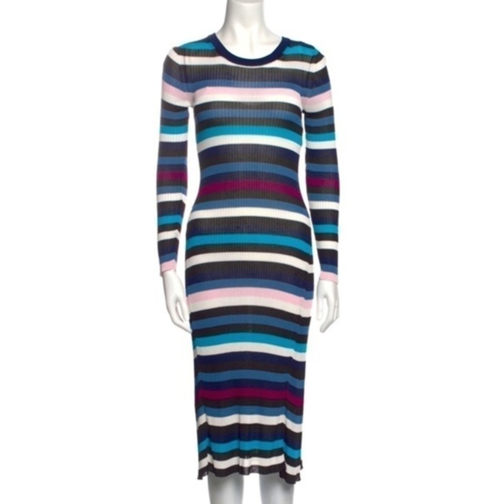 𝅺AQUAZZURA Striped Midi Length Dress